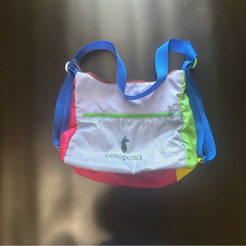 Cotopaxi Colorful Shoulder Bag with Blue Straps